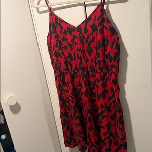 Red and Black Animal Print Dress
